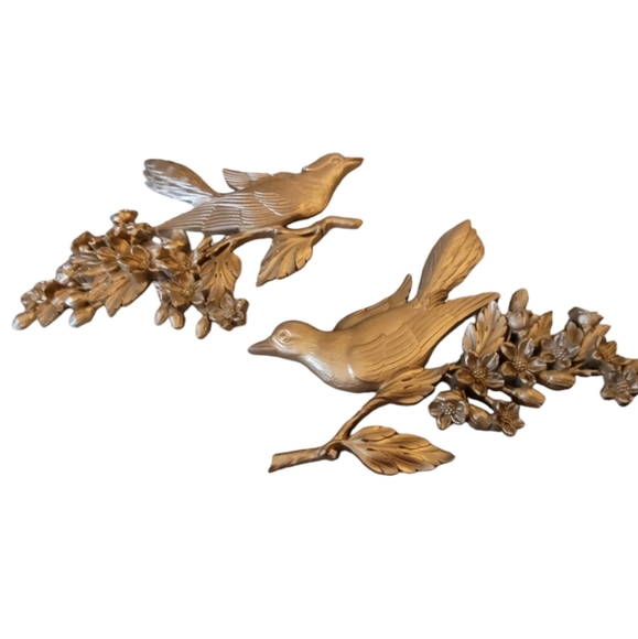 Syroco Mid Century Modern 1967 Birds on Dogwood Wall Hangings Set of 2 H… - Picture 1 of 4